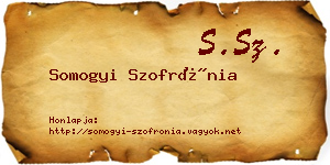 Somogyi Szofrónia névjegykártya